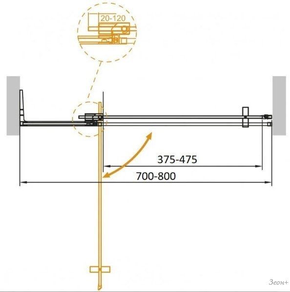 Душевая дверь Cezares SLIDER-B-1-70/80-C-GM