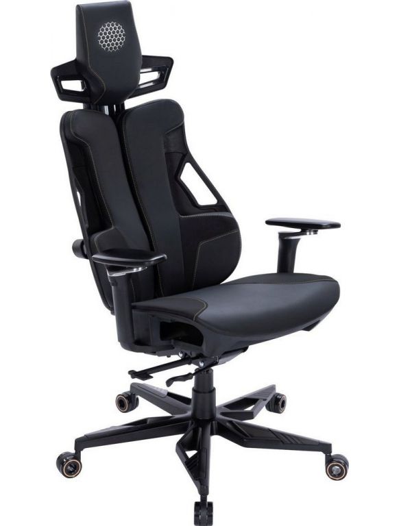 Игровое (геймерское) кресло CACTUS CS-CHR-DUO-BBK (черный кожзам)