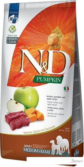 Сухой корм для собак Farmina N&D Pumpkin Venison & Apple Adult Medium & Maxi (для взрослых средних и крупных пород с олениной, тыквой и яблоком) 12 кг