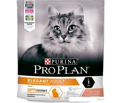 Сухой корм для кошек Pro Plan Elegant Adult OptiDerma с лососем 400 г