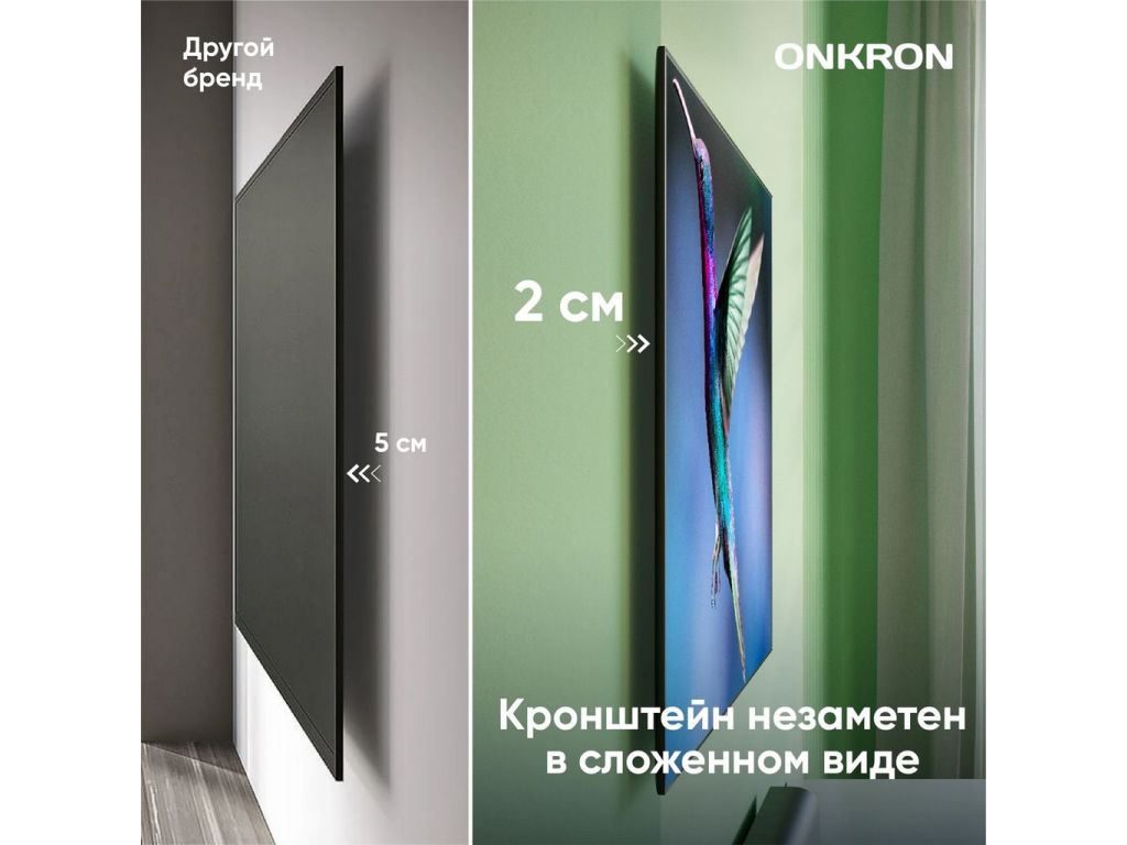 Кронштейн для телевизора Onkron SM2 черный 32"-90" макс.40кг настенный поворот и наклон