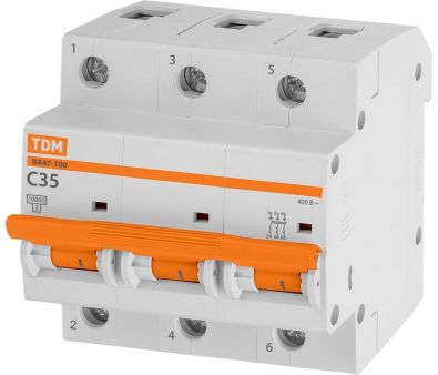 TDM ВА 47-100 3Р 35А (C) 10кА SQ0207-0072