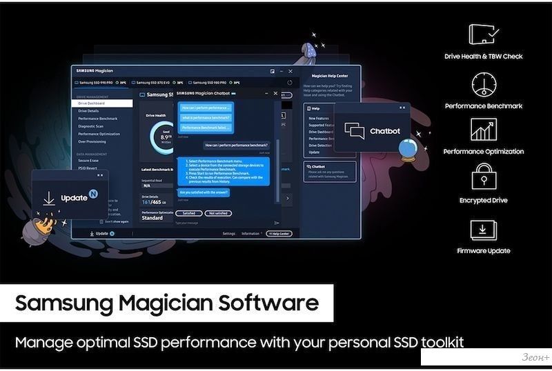 SSD Samsung 990 Pro с радиатором 1TB MZ-V9P1T0GW