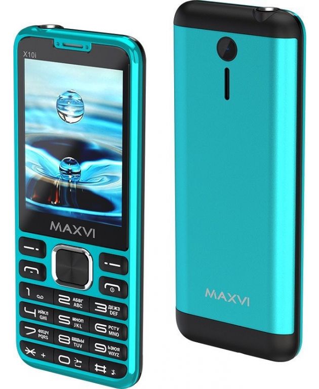 Кнопочный телефон Maxvi X10i (аква)