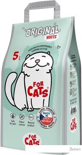 Наполнитель For Cats Original White (без запаха) 5 л