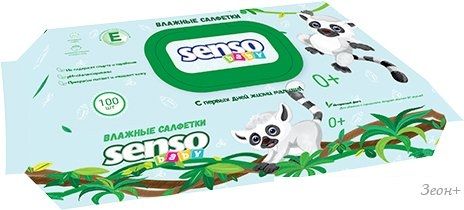 Влажные салфетки Senso Baby Лемур (100 шт)