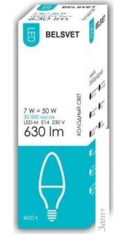   Belsvet LED-M C37 7 W 4000  E14