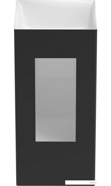 Умывальник Wellsee Pure BY Wellsee 230713000 (отдельностоящий, без отверстия под смеситель, матовый черный/глянцевый белый)