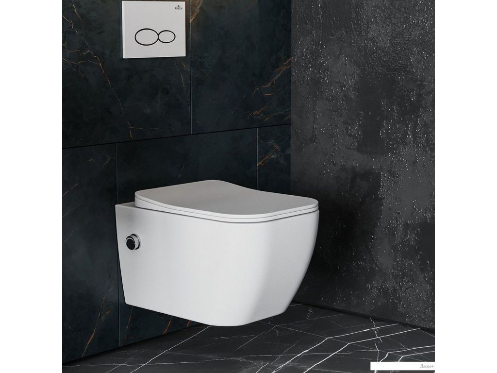 Унитаз подвесной Roxen Cube Bidet 530135-01X Rimless Soft Close с функцией биде