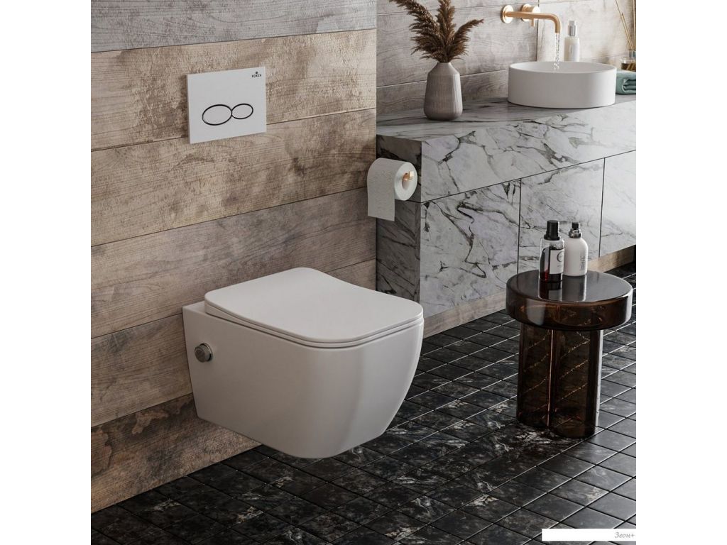 Унитаз подвесной Roxen Cube Bidet 530135-01X Rimless Soft Close с функцией биде