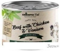 Консервированный корм для кошек Chicopee Kitten с говядиной, курицей и олениной 195 г