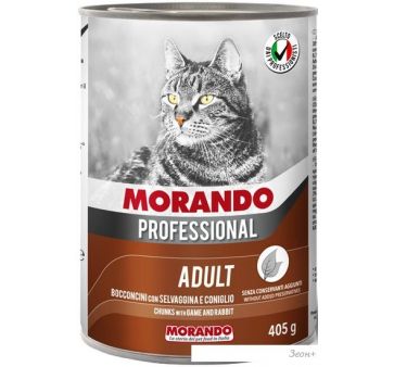 Консервированный корм для кошек Morando Professional кусочки с дичью и кроликом 405 г