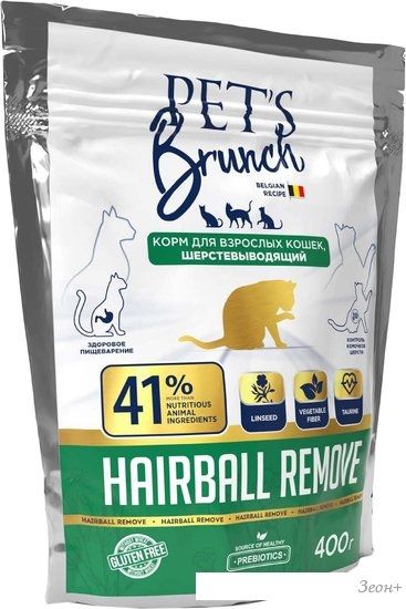 Сухой корм для кошек Pet's Brunch Adult Hairball Remove 400 г
