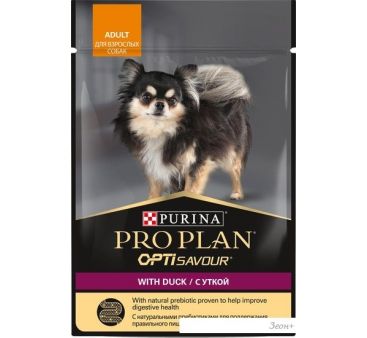Пресервы Pro Plan Adult OptiSavour для мелких и карликовых пород c уткой в соусе 85 г