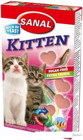 Лакомство для кошек Sanal Kitten с лососем и таурином 30 г