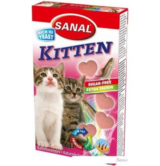 Лакомство для кошек Sanal Kitten с лососем и таурином 30 г