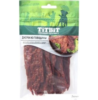 Лакомство для собак TiTBiT Меню от Шефа Джерки мясные из говядины 70 г