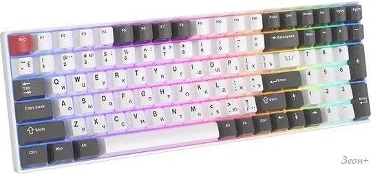 Клавиатура Royal Kludge RK100 RGB (белый/серый, RK Red)