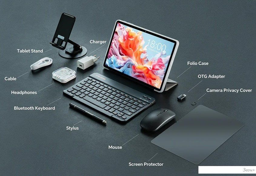 Планшет Teclast P30T 4GB/128GB (с аксессуарами, серый)