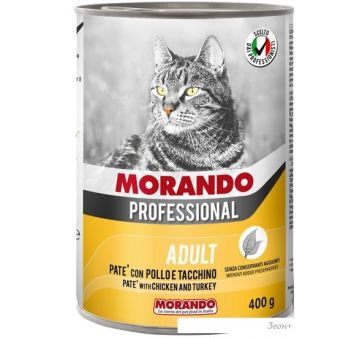 Консервированный корм для кошек Morando Professional паштет Chicken & Turkey 400 г