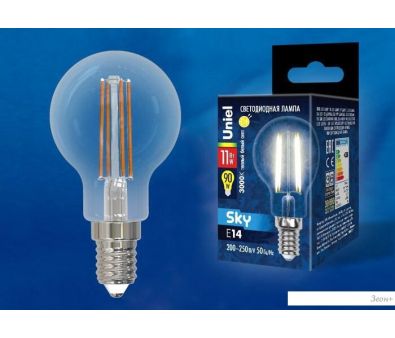   Uniel LED-G45-11W/3000K/E14/CL PLS02WH UL-00005176