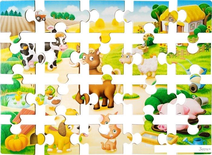 Мозаика/пазл Baby Toys First Puzzle. Кто живет в Деревне 04189