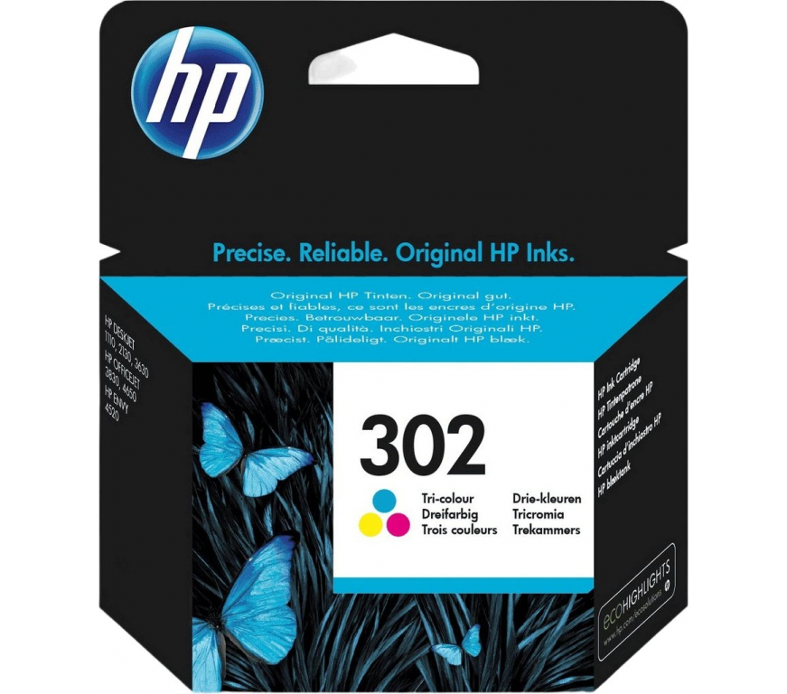 Картридж струйный HP 302 F6U65AE многоцветный (150стр.) для HP