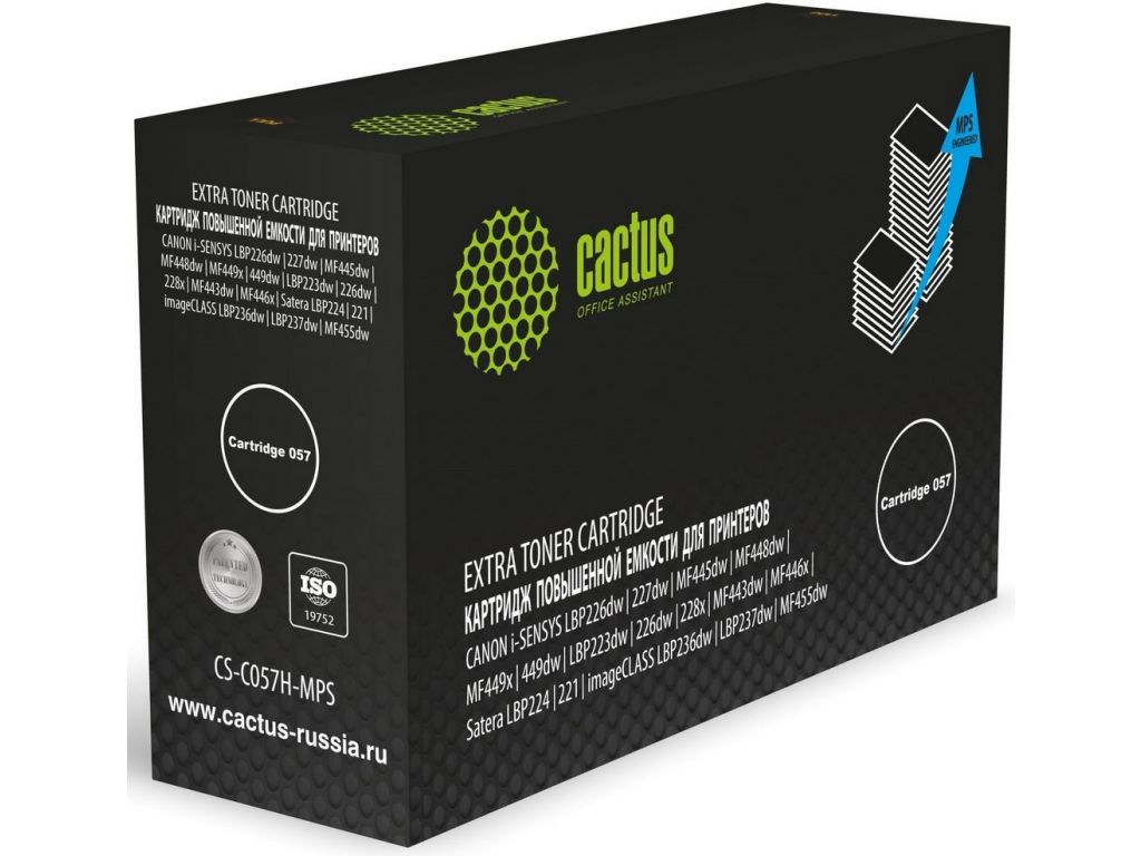 Картридж лазерный Cactus CS-C057H-MPS Cartridge 057 черный (15000стр.) для Canon i-SENSYS LBP226dw/227dw/MF445dw/MF448dw/MF449x/449dw/LBP223dw/226dw/228x/MF443dw/MF446x, Satera LBP224/221, imageCLASS LBP236dw/LBP237dw/MF455dw