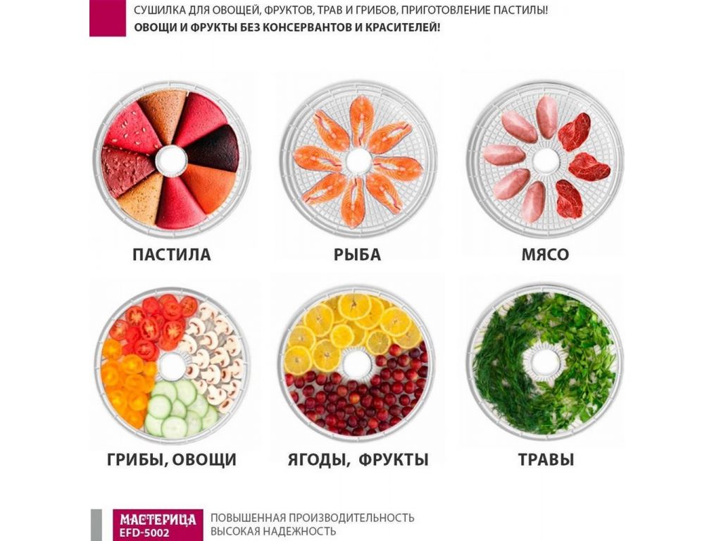 Сушилка для овощей и фруктов Мастерица EFD-5002
