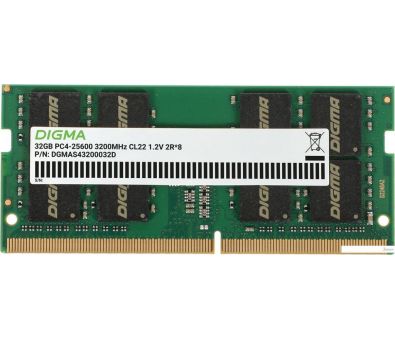   Digma 32 DDR4 SODIMM 3200  DGMAS43200032D