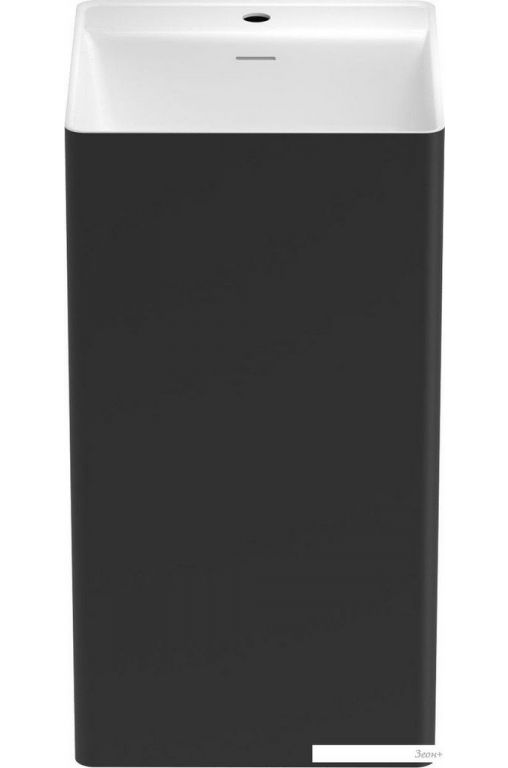 Умывальник Wellsee Pure BY Wellsee 230716000 (отдельностоящий, с отверстием под смеситель, матовый черный/глянцевый белый)