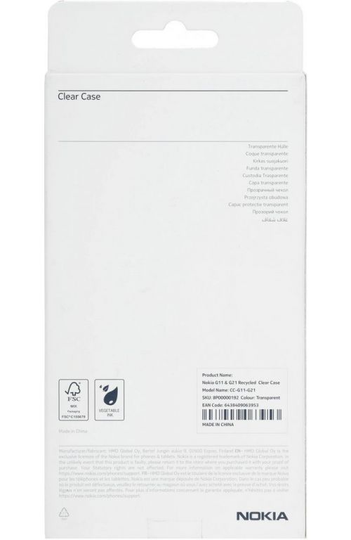 Чехол (клип-кейс) Nokia для Nokia G11/G21 Clear Case прозрачный (8P00000192)