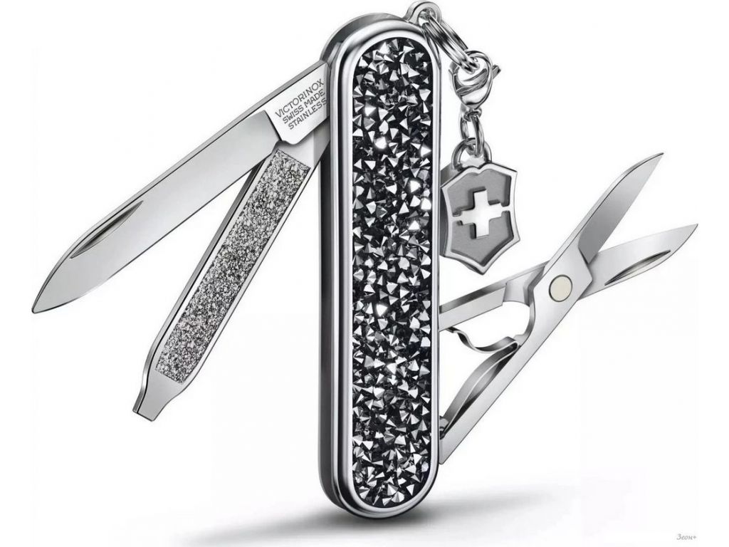 Мультитул Victorinox Classic Brilliant Crystal (черный/серебристый)