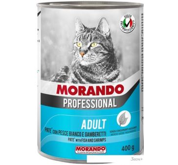 Консервированный корм для кошек Morando Professional паштет Fish & Shrimps 400 г