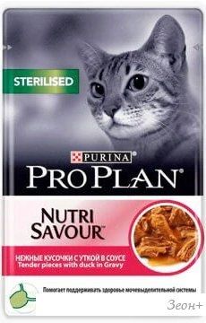 Пресервы Pro Plan Nutrisavour Sterilised с уткой в соусе 85 г