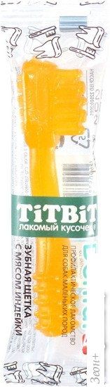 Лакомство для собак TiTBiT Dental+ Зубная щетка с мясом индейки 13 г
