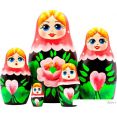 Развивающая игра Брестская Матрешка В розовом платке и сакурой (набор 5 шт)