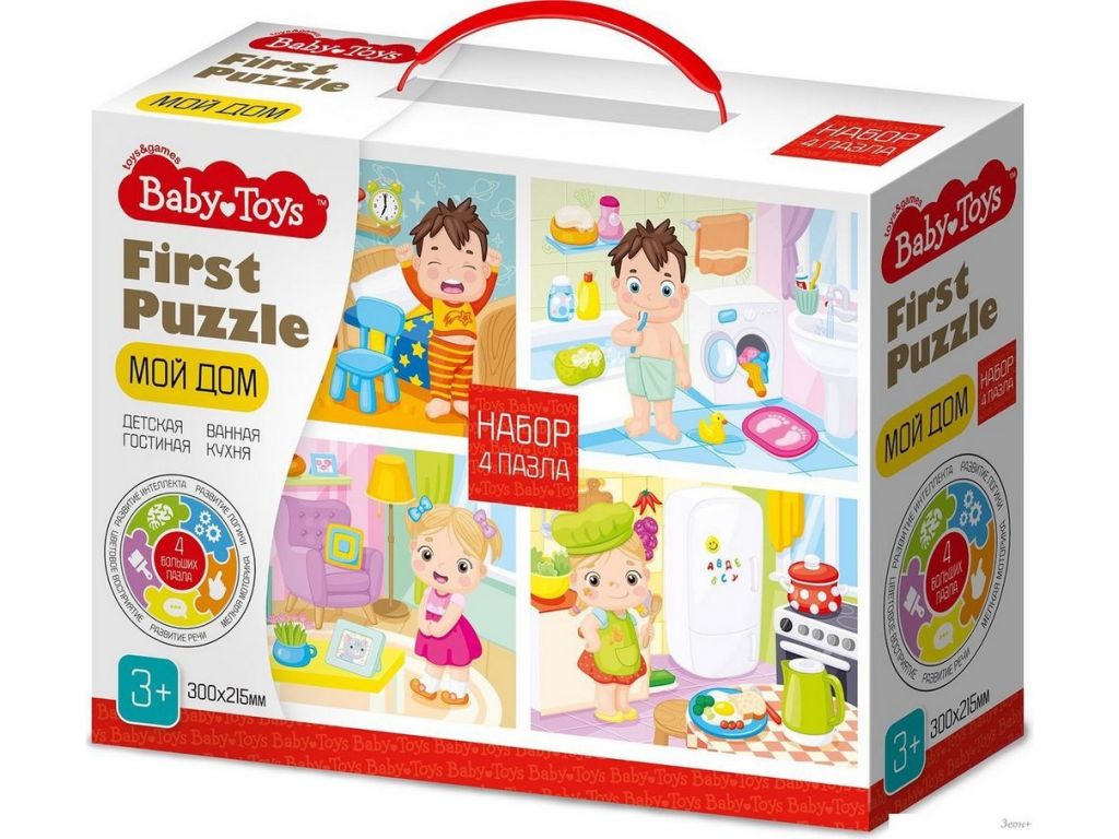 Развивающая игра Baby Toys First Puzzle 4 в 1. Мой дом 04364