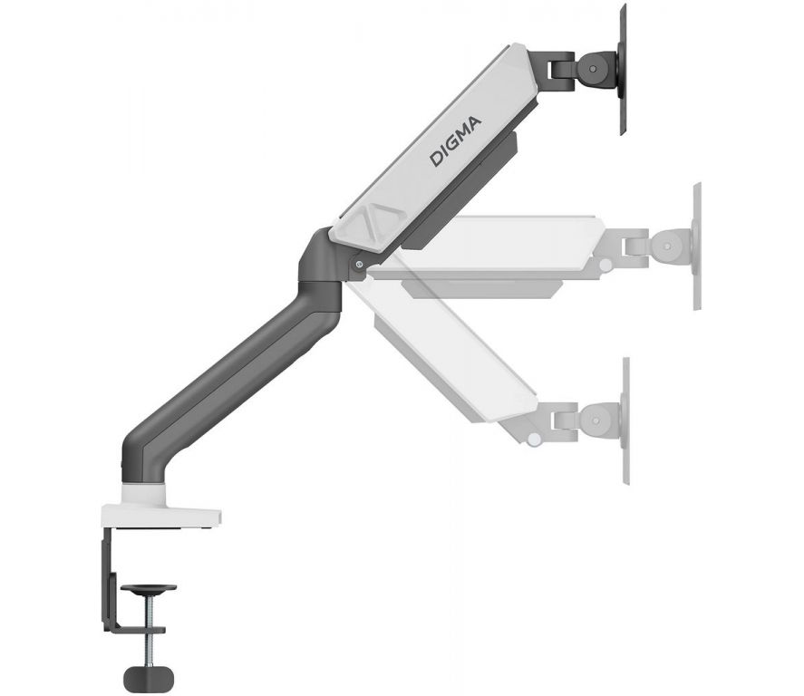 Кронштейн для мониторов ЖК Digma D-MM101 серый 17"-32" макс.9кг крепление к столешнице поворот и наклон