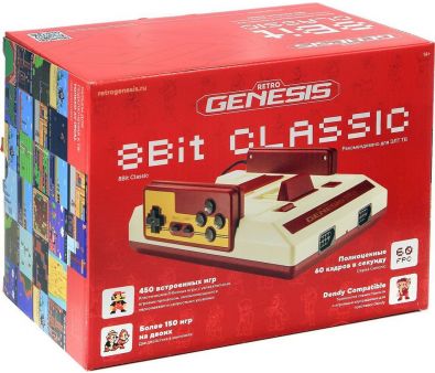 Игровая приставка Retro Genesis 8 Bit Classic (2 проводных геймпада, 450 игр)