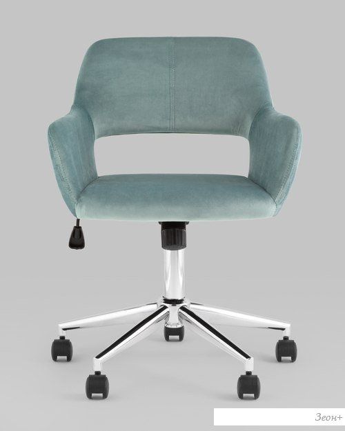 Офисное кресло Stool Group Ross chrome velvet Olive 61 (велюр серо-зеленый)