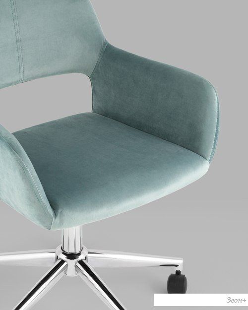 Офисное кресло Stool Group Ross chrome velvet Olive 61 (велюр серо-зеленый)