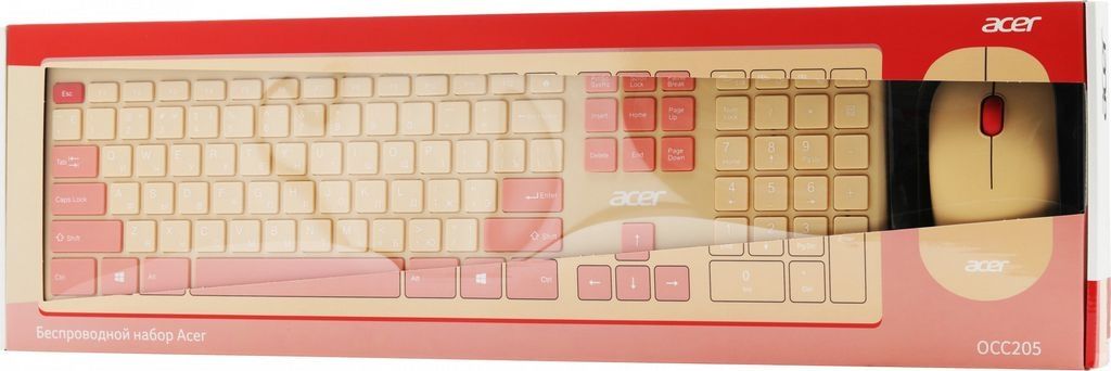Офисный набор Acer OCC205 (бежевый/розовый)