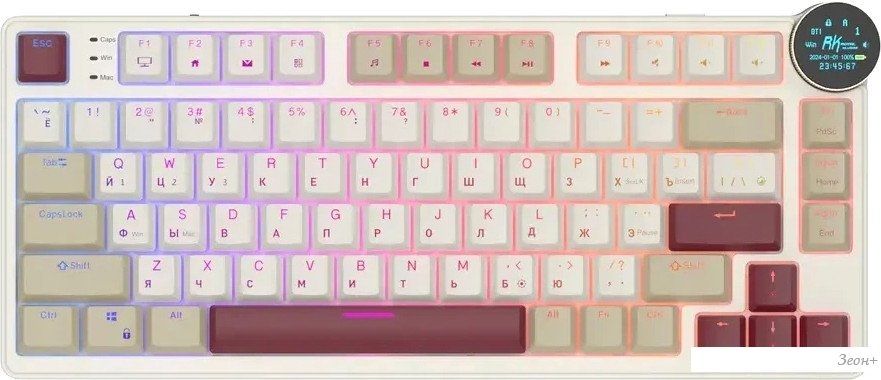 Клавиатура Royal Kludge N80 Rosy Clouds (RK Red)
