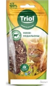 Лакомство для кошек Triol Мини-медальоны из говядины с треской (40 г)