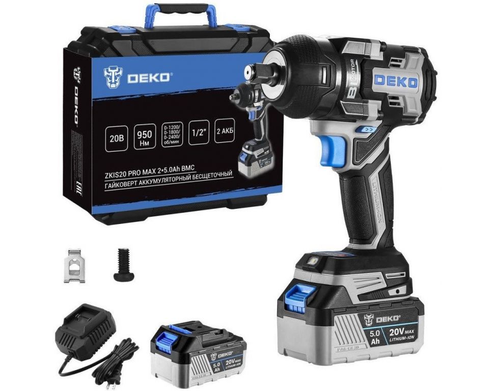 Гайковерт Deko ZKIS20 Pro Max 083-1088 (с 2-мя АКБ, кейс)