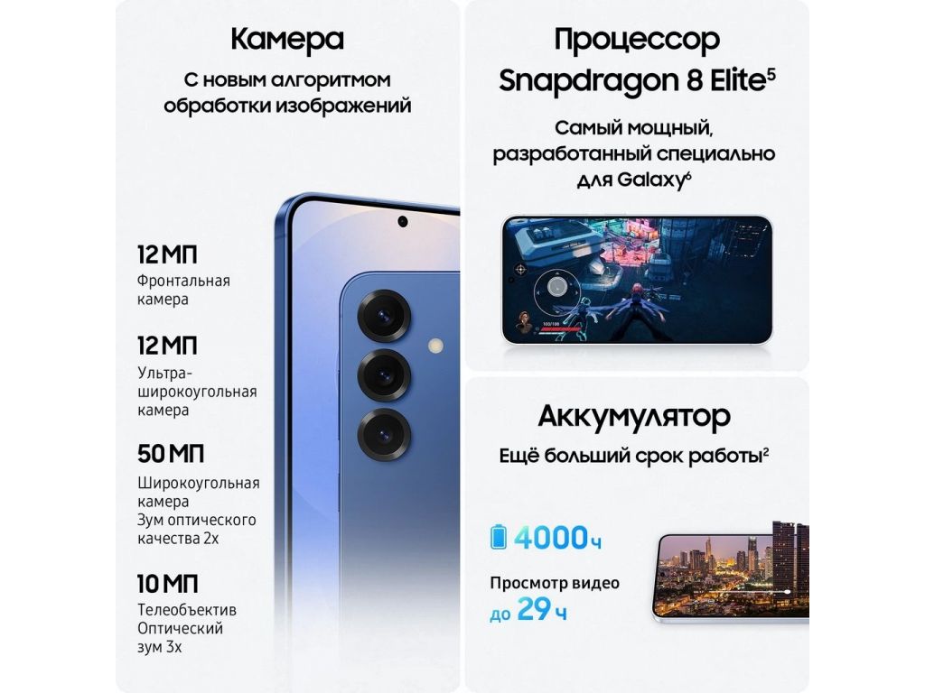 Смартфон Samsung Galaxy S25 SM-S931B 12GB/256GB (синий)