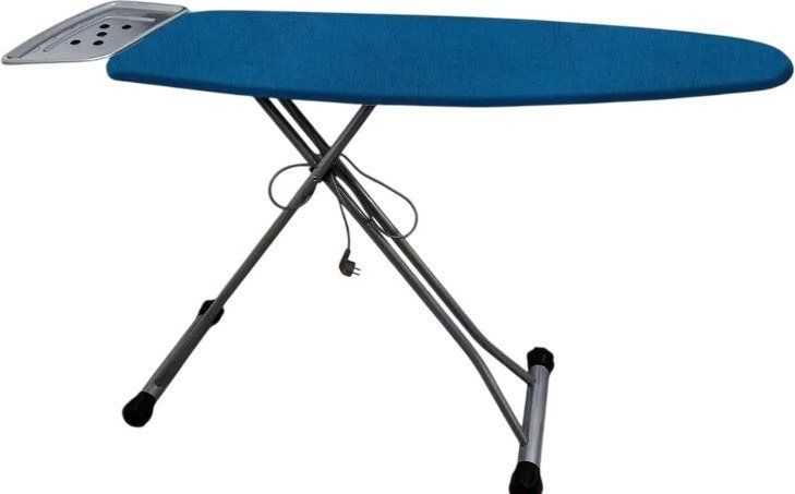 Чехол для гладильной доски Comfort Alumin С подложкой 110x33см (лен/лазурно-синий)