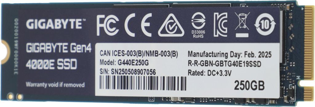 SSD Gigabyte Gen4 4000E SSD 250GB G440E250G