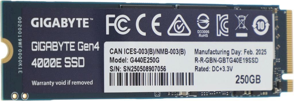 SSD Gigabyte Gen4 4000E SSD 250GB G440E250G